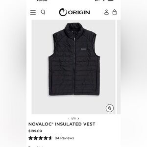 Origin USA Novaloc Black Insulated Vest